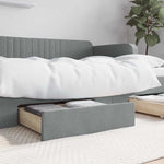 ZNTS Bed Storage Drawers 2 pcs Light Grey Engineered Wood and Fabric 833926