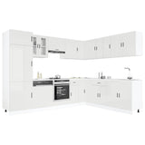 14 Piece Kitchen Cabinet Set Porto Gloss White Engineered Wood 3314993