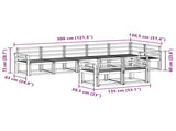 Outdoor Sofa Set 8 pcs White Solid Acacia Wood 3387803