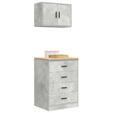 Garage Cabinets 2 pcs Concrete Grey Engineered Wood 3328335