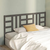 Bed Headboard Grey 206x4x100 cm Solid Wood Pine 817862