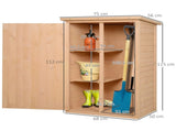 Wooden Garden Storage Shed Fir Wood Tool Cabinet Organiser with Shelves 75L x 56W x115Hcm T3398P315365