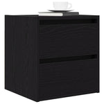 ZNTS Wall-mounted Bedside Cabinets 2 pcs Black Oak 38x34x40 cm 861250