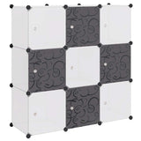 Storage Cube Organiser with 9 Compartments Black and White 244924