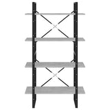 4-Tier Book Cabinet Concrete Grey 80x30x140 cm Engineered Wood 806461