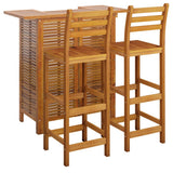 Garden Bar Set Natural Wood Solid Acacia Wood Compact Footrest 3115998