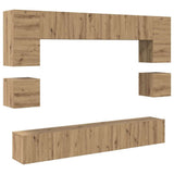 TV Cabinet Set Wall-mounted 8 pcs Artisan Oak Engineered Wood 3393323