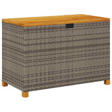 Garden Storage Box Grey 110x55x63 cm Poly Rattan Acacia Wood 366286