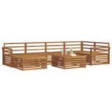 Outdoor Sofa Set 7 pcs Natural Solid Acacia Wood 3373779
