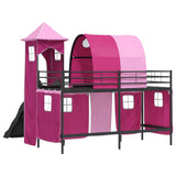 Kids'Loft Bed Frame Black and Pink 75 x 190 cm Metal 42020885