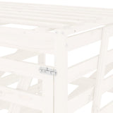 Double Wheelie Bin Storage White Solid Wood Pine 3157686