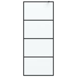 Walk-in Shower Wall Black 80x195 cm Frosted ESG Glass 152130