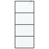 Walk-in Shower Wall Black 80x195 cm Frosted ESG Glass 152130