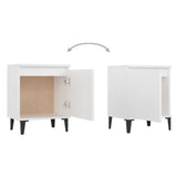 Bed Cabinets with Metal Legs White 40x30x50 cm 805834
