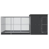 Aviary with Extension Silver 497x303x216 cm Steel 3214263