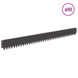 Lawn Edging 10 pcs 103 x 10 cm Steel Black 8008322