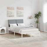 Bed Frame with Headboard White 120 x 190 cm Solid Pine Wood 878908