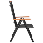 ZNTS Folding Garden Chairs 6 pcs Textilene Black 312187