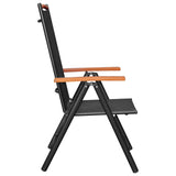ZNTS Folding Garden Chairs 6 pcs Textilene Black 312187