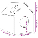 Cat House Wax Brown 41x50x50 cm Solid Wood Pine 859297