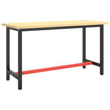 Work Bench Frame Matte Black and Matte Red 140x50x79 cm Metal 151451