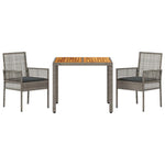 Garden Dining Set 3 pcs Grey Poly rattan 3334909