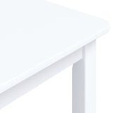 Dining Table White 114x71x75 cm Solid Rubber Wood 247362