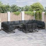 Garden Sofa Set with Cushion 13 pcs Black Aluminium 3378925