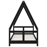 Kids Bed Frame Black 80x160 cm Solid Wood Pine 834461