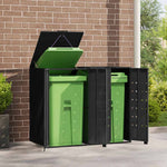 Wheelie Bin Storage for 2 Bins Black 138x79x117 cm Steel 3279977