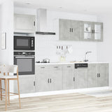 7 Piece Kitchen Cabinet Set Kalmar Concrete Grey Engineered Wood 3314755