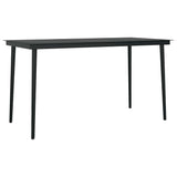 5 Piece Garden Dining Set Black Poly Rattan Glass 3334487