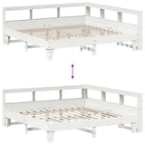 Bookcase Bed without Mattress White 200x200cm Solid Wood Pine 3324527