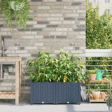 Garden Planter 2 pcs Grey 80 x 40 x 37.5 cm Plastic 42002868