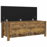 Storage Box with Cushion Smoked Oak 105x40x45 cm 3279334