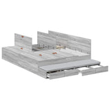 Storage Bed Frame with Drawer Grey sonoma 236.5 x 150 x 31.5 cm 3335650