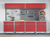 Work Cabinet Set with Drawer with Storage Manual 10 pcs Red 3321493
