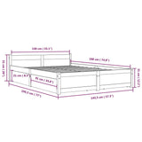 3103550 Bed Frame without Mattress with Drawers White 140x190 cm