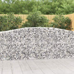 ZNTS Arched Gabion Baskets 8 pcs 400x50x100/120 cm Galvanised Iron 3145962