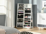 360&deg Swivel Jewellery Cabinet, Free Standing Full Length Mirror with Storage, Lockable Jewellery T3398P344740