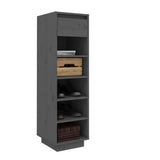 Shoe Cabinet Grey 30x34x105 cm Solid Wood Pine 813557