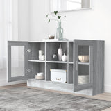 Vitrine Cabinet Grey Sonoma 120x30.5x70 cm Engineered Wood 815628