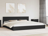 Storage Bed with Headboard Black 200 x 200 cm Engineered Wood 3410764
