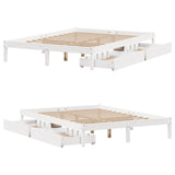 Bed Frame without Mattress White 150x200 cm King Size Solid Wood Pine 3301439