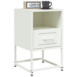 ZNTS Bedside Cabinets 2 pcs White 36x39x60.5 cm Steel 846565