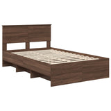 Bed Frame with Headboard Brown Oak 137 x 203 cm Engineered Wood 3408864