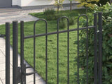 Fence Gate BOXTEL 103 x 225 cm Powder-Coated Steel Grey 42008870
