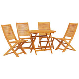 Garden Dining Set Folding 5 pcs Brown Solid Acacia Wood 3375700