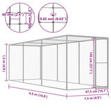 Cat Cage 4.5x1.5x1.5 m Galvanised Steel 146358