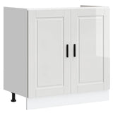 Sink Base Cabinet "Porto" High Gloss White 80x46x81.5 cm Engineered Wood 853929